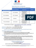 Calendrier TCF TP So Sfax Janvier 2020