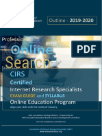 Certified Internet Research Specialist - CIRS Certification Exam Syllabus 2019-20