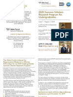 Summer Scholars WFIRM Program Brochure