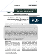 RP-HPLC Method Development and Validation For The Simultaneous Estimation of Metoprolol and Telmisartan in Tablet Dosage Form