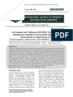 Development and Validation of RP-HPLC Method For The Simultaneous Estimation of Paracetamol and Tramadol Hydrochloride in Tablet Dosage Form