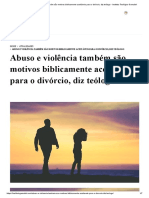 Abuso e Violência Também São Motivos Biblicamente Aceitáveis para o Divórcio, Diz Teólogo - Instituto Teológico Gamaliel PDF