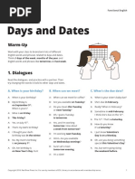 Asking About Days and Dates Teeacher Materials