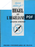 Jacques D Hondt HEGEL Et L HEGELIANISME QSJ 1029 Puf Paris 1982 PDF