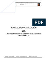 Manual de Organizacion de Mercabar, Ca.