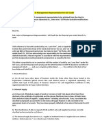 Format of Management Representation For GST Audit