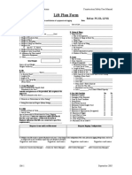 Lift Plan Form