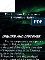 The Human Person As A Embodied Spirit