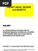 SALARY, WAGE, INCOME and BENEFITS