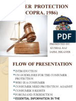 Consumer Protection ACT (COPRA, 1986) : Presented By: Kushal Raj Iabm, Bikaner