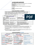 LE DISCOURS RAPPORTÉ Présent Et Passé PDF