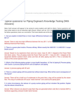 PIPING GUIDE - Typical Questions For Piping Engineer's Knowledge Testing (With Answers)