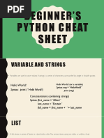 LECTURE 5 Cheat Sheet Python