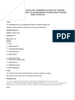 Fdocuments - in - To Compare Rate of Fermentation of Given Sample of Wheat Flour