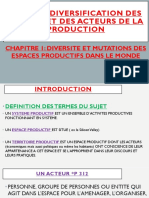 Diversification Des Espaces Et Des Acteurs de La Production Dans Le Monde