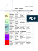 Persuasive Essay Rubric