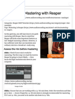 Quick Audio Mastering With Reaper