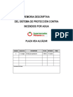 Memoria Descriptiva Del Sistema de Protección Contra Incendios Por Agua