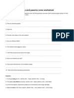 Active and Passive Voice Worksheet PDF