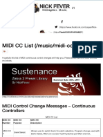 MIDI CC List