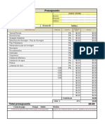 Planilla de Excel para Presupuesto de Obra