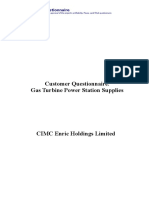 Questionnaire For Gas Supply Power Plant