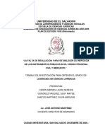 "La Falta de Regulación para Establecer La Ineficacia de Los Instrumentos Públicos en El Código Procesal Civil y Mercantil PDF