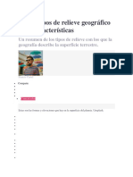 Los 26 Tipos de Relieve Geográfico y Sus Características