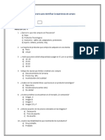 Cuestionario para Identificar La Experiencia de Compra