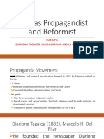 Rizal As Propagandist and Reformist