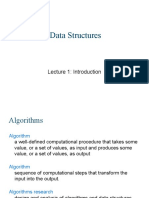 Data Structures: Lecture 1: Introduction