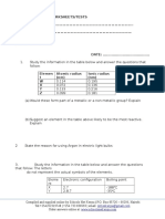 Chemical Families Questions