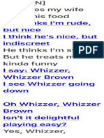 Whizzer Going Down Lyrics