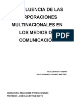 La Influencia de Las Corporaciones Multinacionales en Los Medios de Información