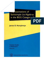 (Graduate Studies in Mathematics) Humphreys J.E. - Representations of Semisimple Lie Algebras in The BGG Category O-AMS (2008) PDF