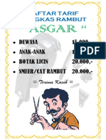 Daftar Tarif Pangkas Rambut