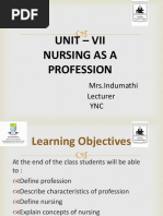 Nursing As A Profession - Indu