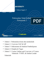 Perkenalan Mata Kuliah Pertemuan 1: Matakuliah: G0602 / Bahasa Inggris 3 Tahun: 2007