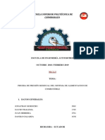 Prueba de Presión Residual Del Sistema de Alimentación de Combustible.