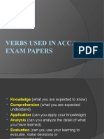 Verbs Used in Acca Exam Papers