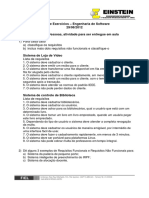 Lista de Exercícios de Requisitos