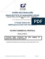 Annual Rate Contract For The Supply of Electrical Items at IIM Indore