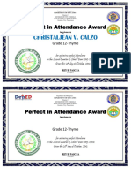 Certificate of Perfect Attendance