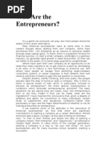 Who Are The Entrepreneurs