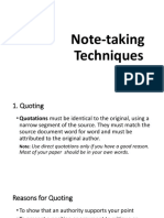 Note-Taking Techniques