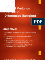 Cultural Variation and Social Differences (Religion)