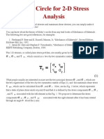 Mohr's Circle For 2-D Stress Analysis: X y Xy