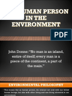 The Human Person in The Environment