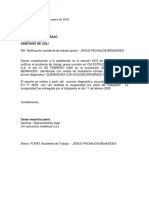 Carta Reporte Accidente Grave