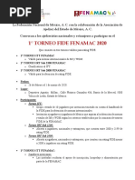 Convocatoria 1 Torneo FIDE PDF